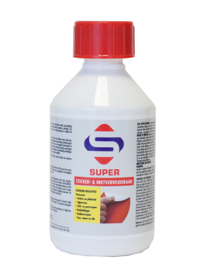 Super Sticker- inktverwijderaar (1) Stickerresten verwijderen van het raam