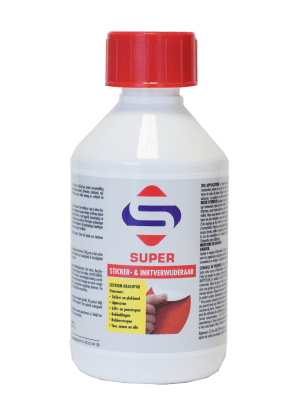 Super Sticker- inktverwijderaar (1) Stickerresten verwijderen van het raam