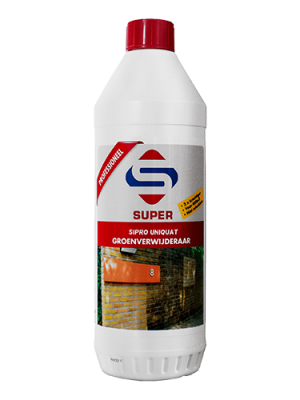 1 liter fles Super Sipro Uniquat groenverwijderaar van Supercleaners